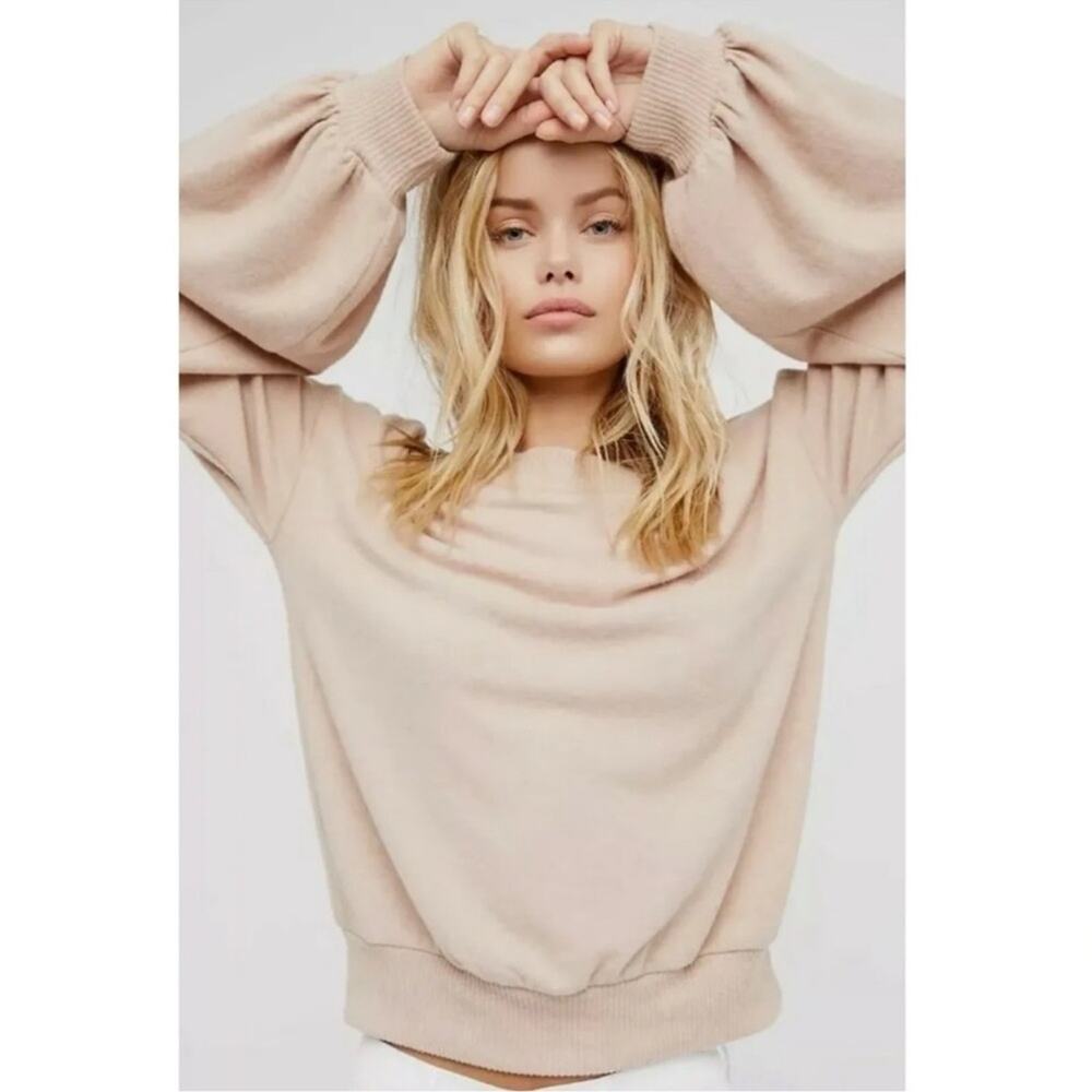 Free People Beach TGIF Balloon Sleeve Sweater